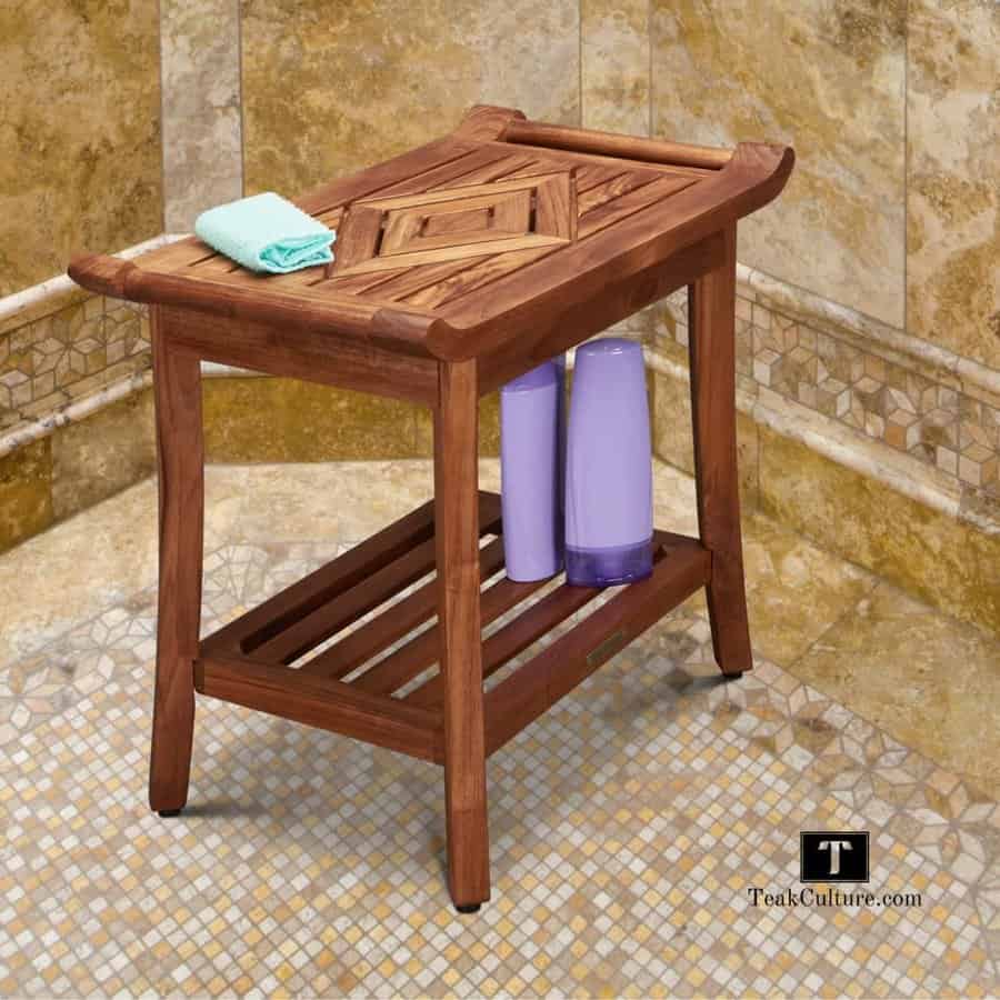 Shower stool with storage