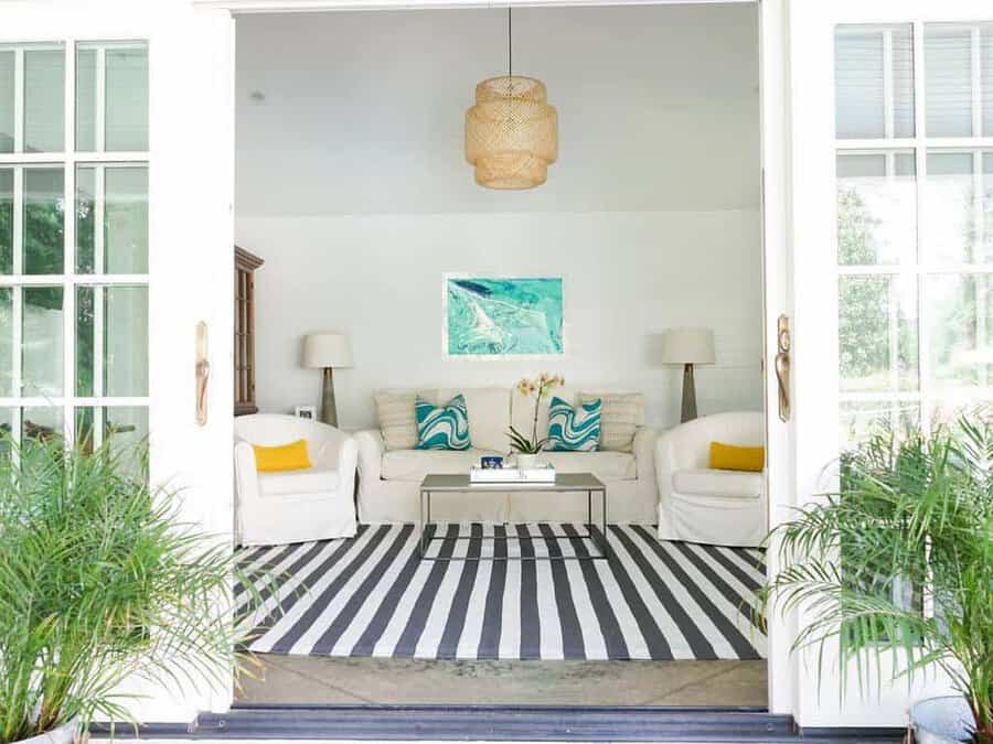 Coastal themed sunroom