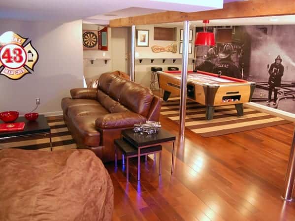 Man cave with pool table