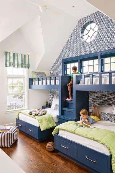 blue four bunk bed ideas