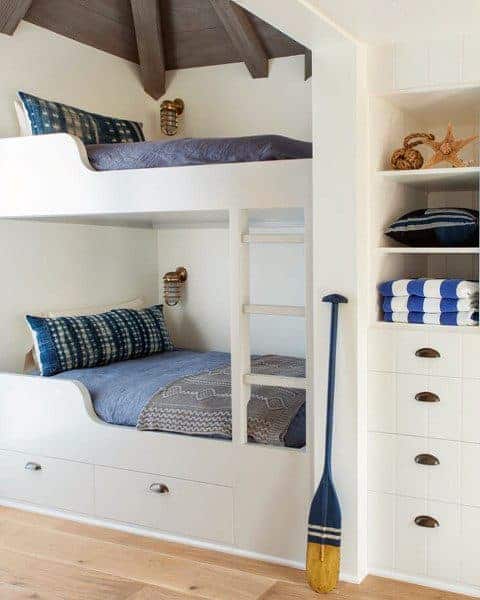 Coastal bunk bed with smart storage