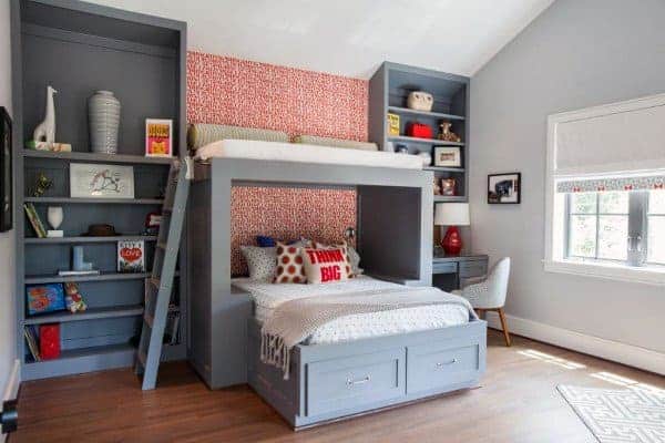 Shared bedroom with bunk bed loft 