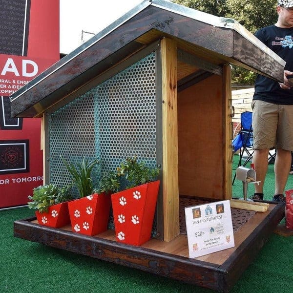 dog house with plant boxes 