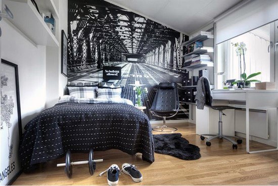 Monochromatic boys bedroom