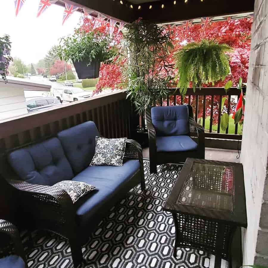 Backyard deck with wood railings