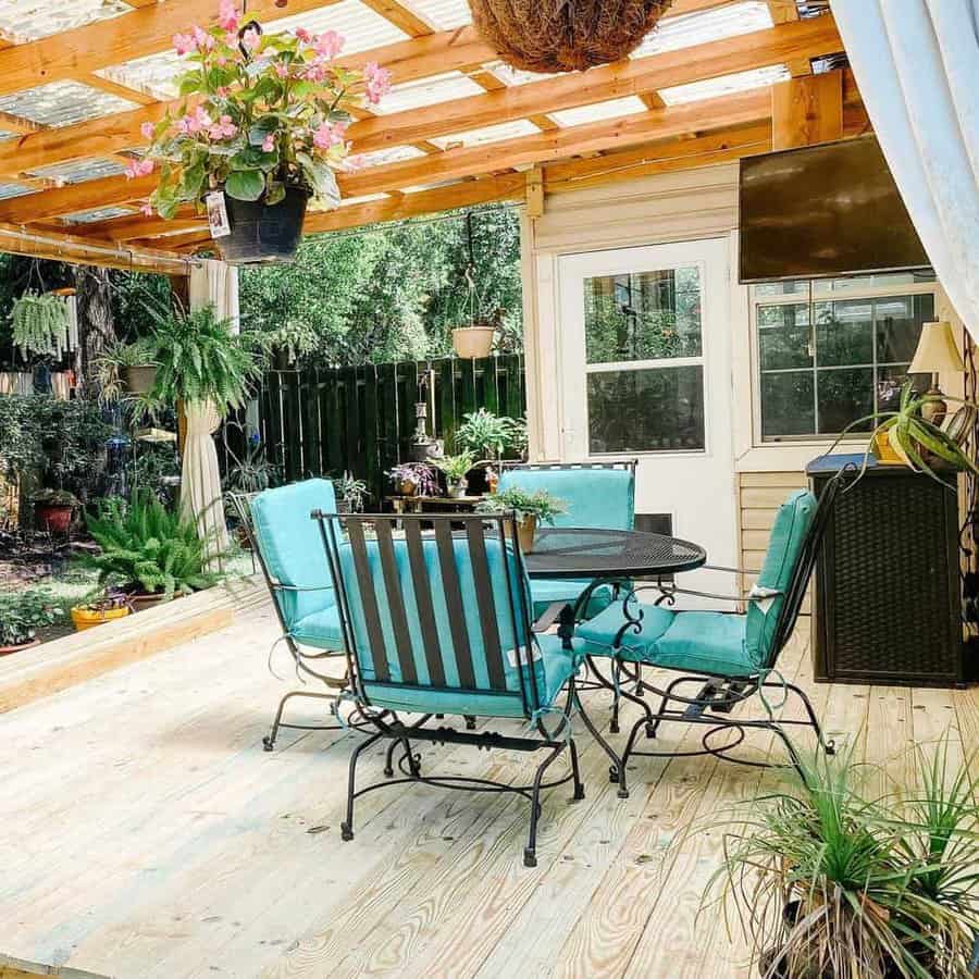 Backyard deck with pergola