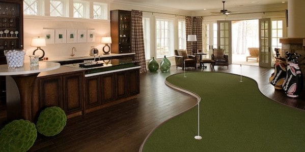 man cave with golf 