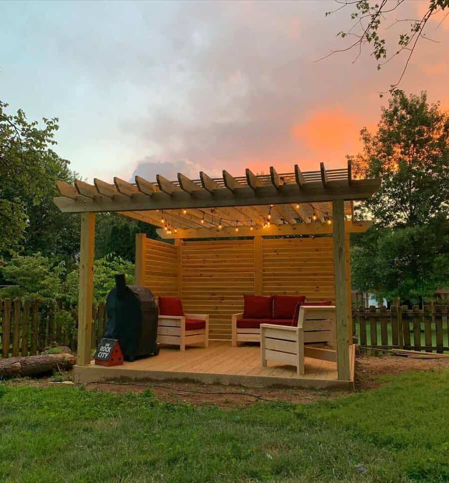 Backyard deck with pergola