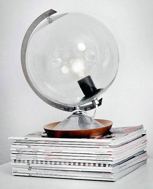 Glass globe desk lighting