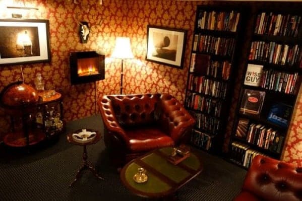 man cave library