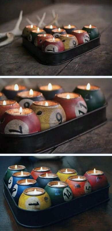 Billiard ball candles