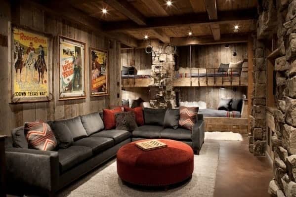 Man cave with retro decor