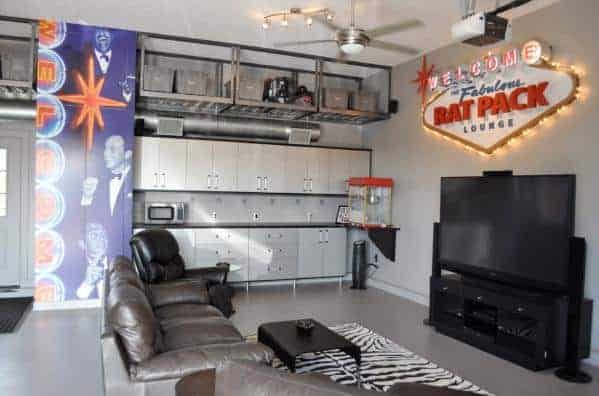 Man cave with retro decor