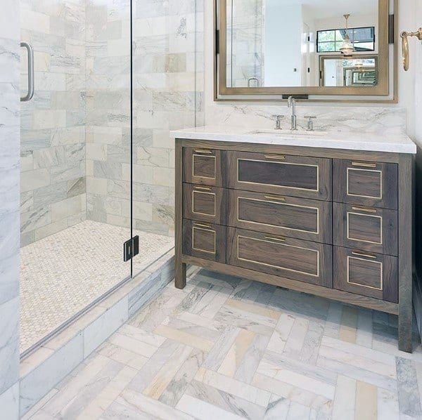 marble pattern tiles bathroom floor