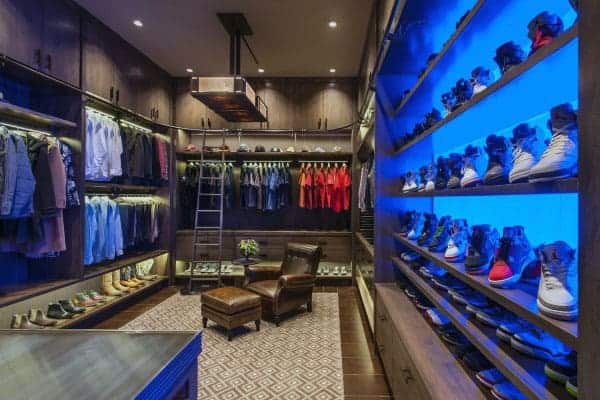 Walk in closet with LED lighting