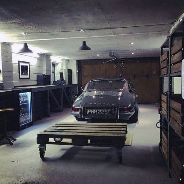 garage with cabinet storage