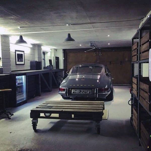 Garage with cabinet storage