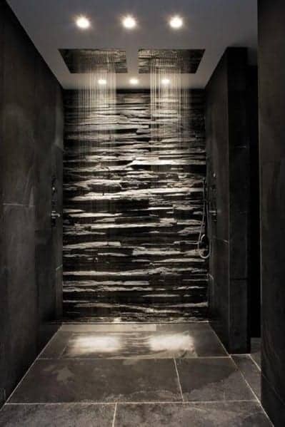 rock bathroom walls