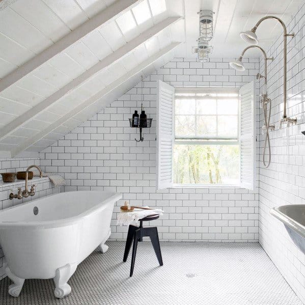 rustic white bathroom interior design