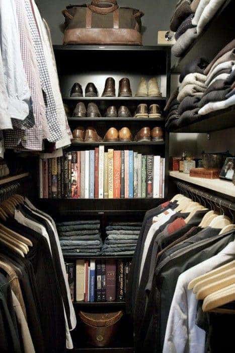 Narrow walk in closet 