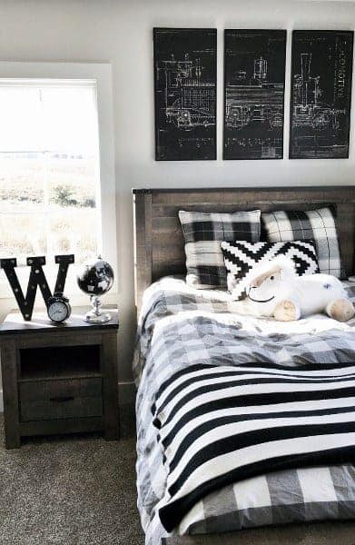 Monochromatic boys bedroom