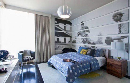 Baseball themed boys bedroom