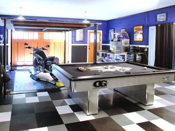 Man cave with pool table