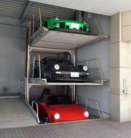 Spacious car lift installation