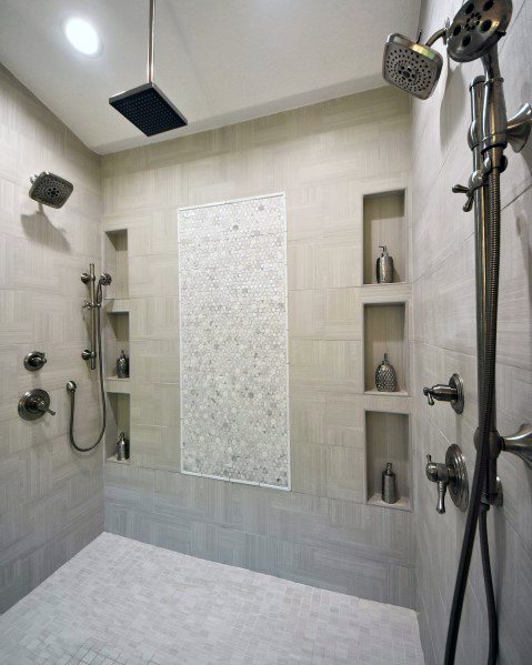 traditional bathroom master shower niche ideas