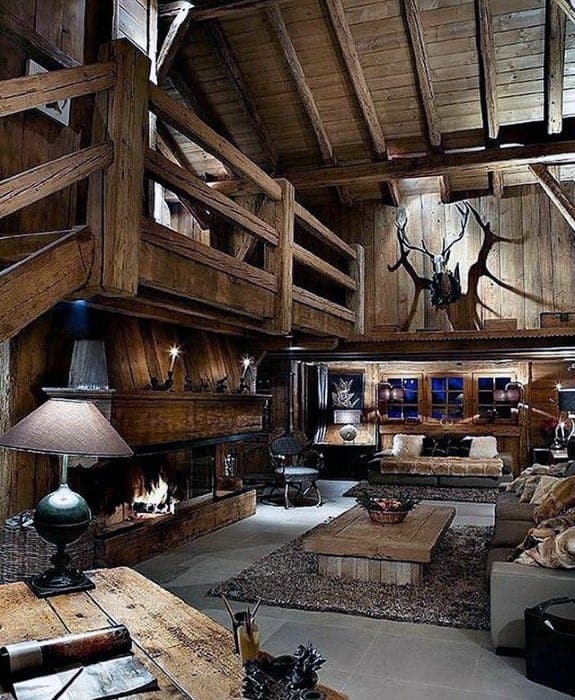 cabin-style interior