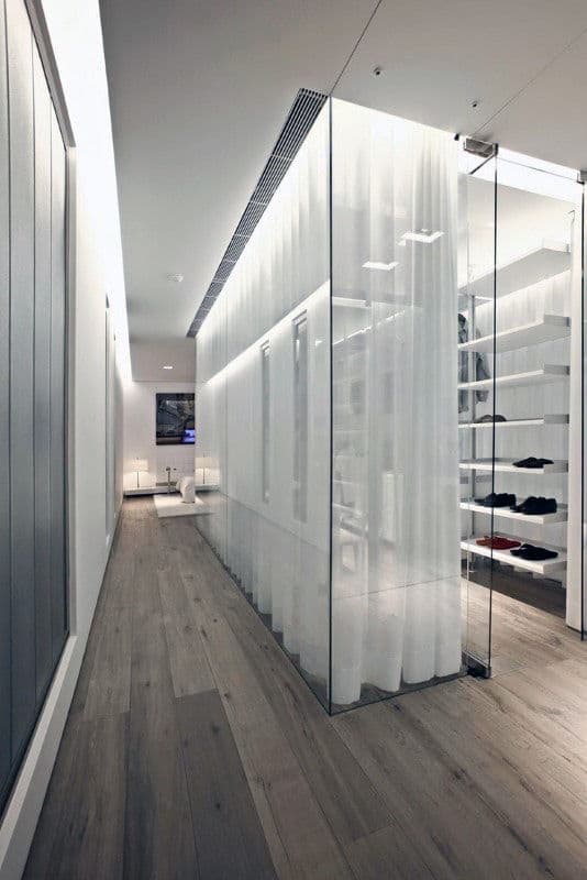 Closet with glass enclosure