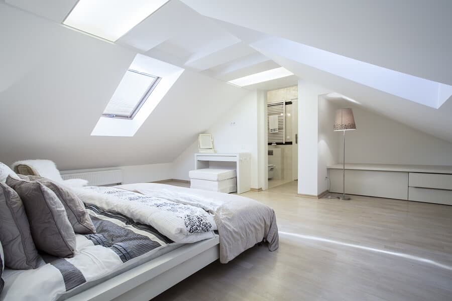 spacious attic bedroom