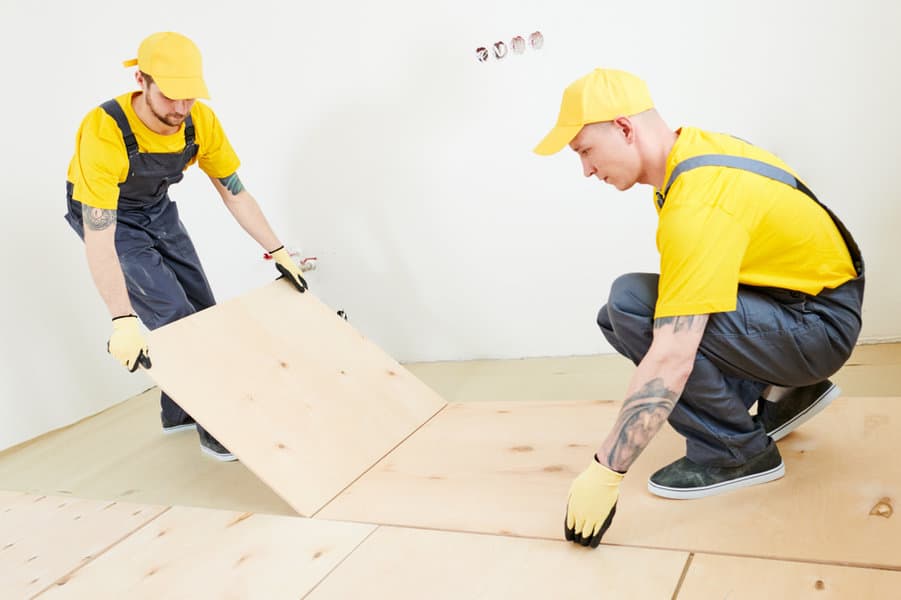 Plywood flooring installation