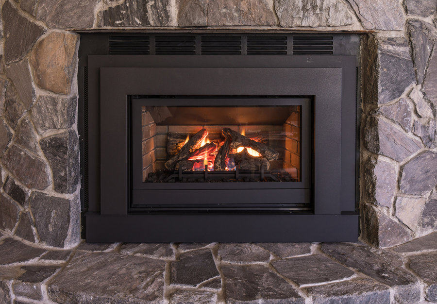 Built in gas fireplace