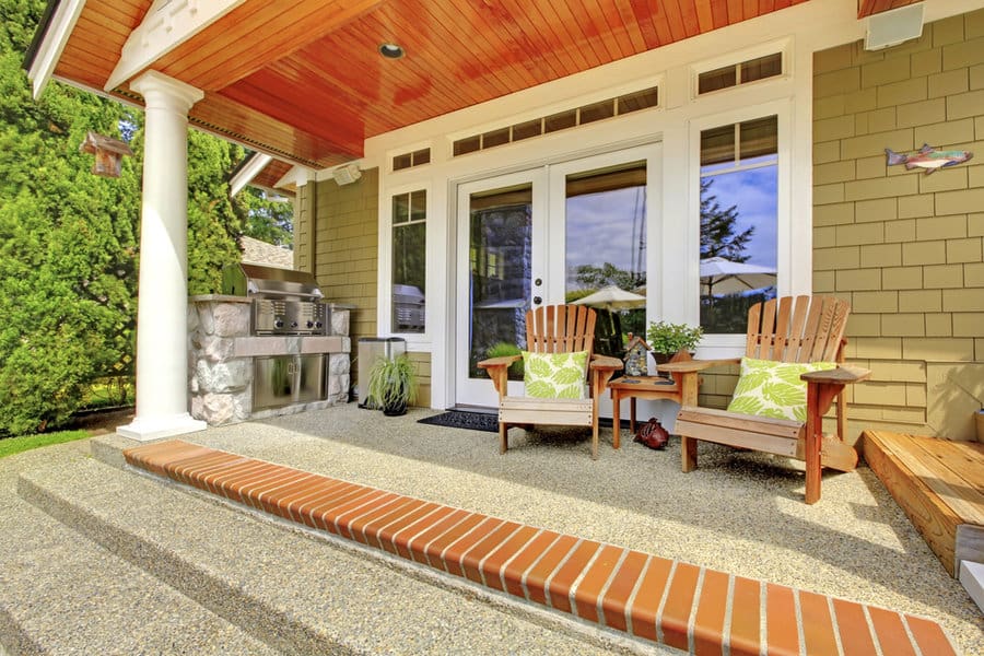 Back porch with outdoor lounge area