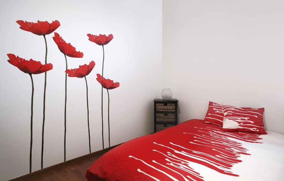 Bedroom floral mural