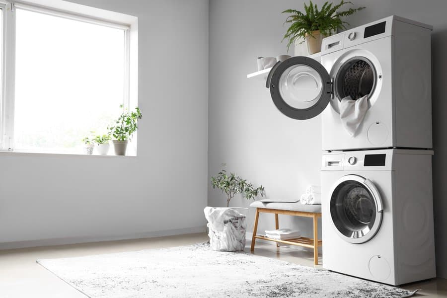 Tiered dryer and washer