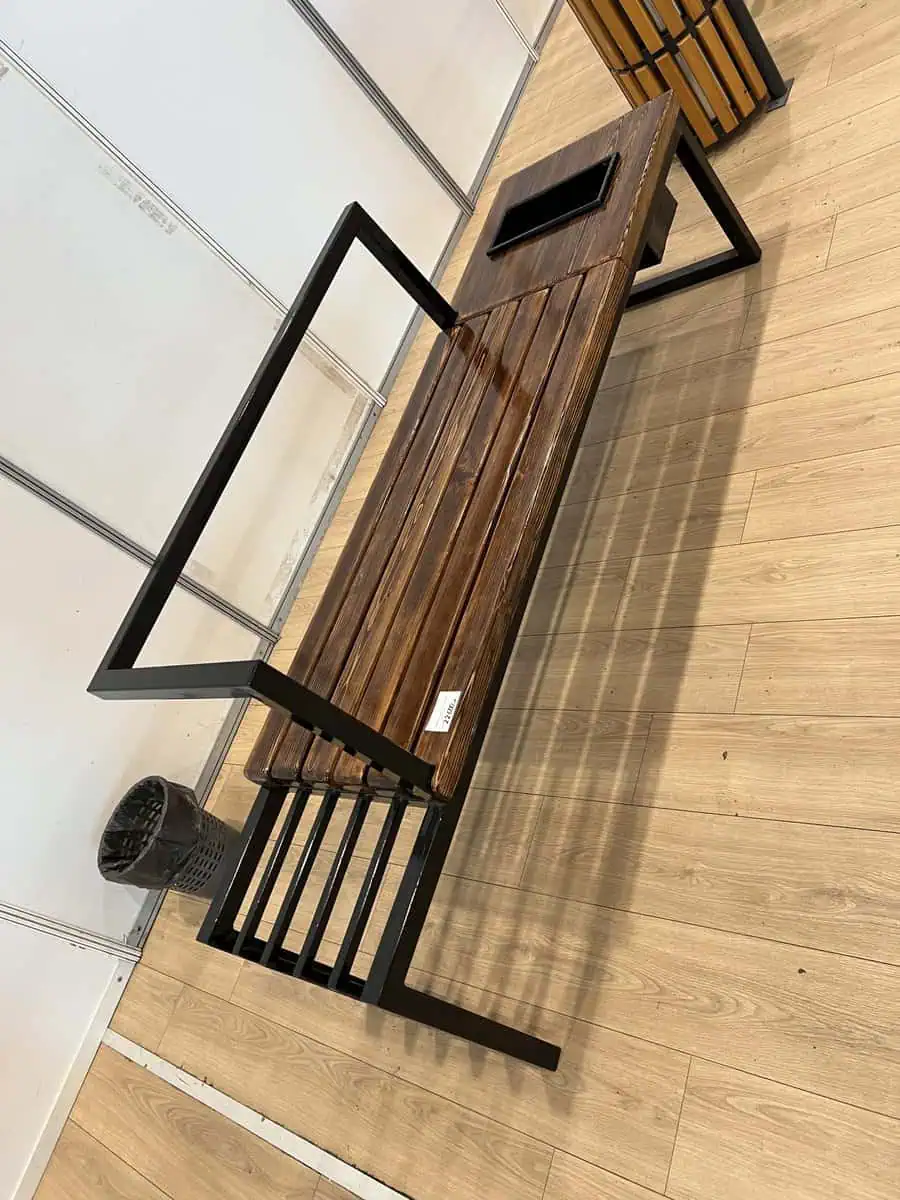 Wooden and Metal Bench