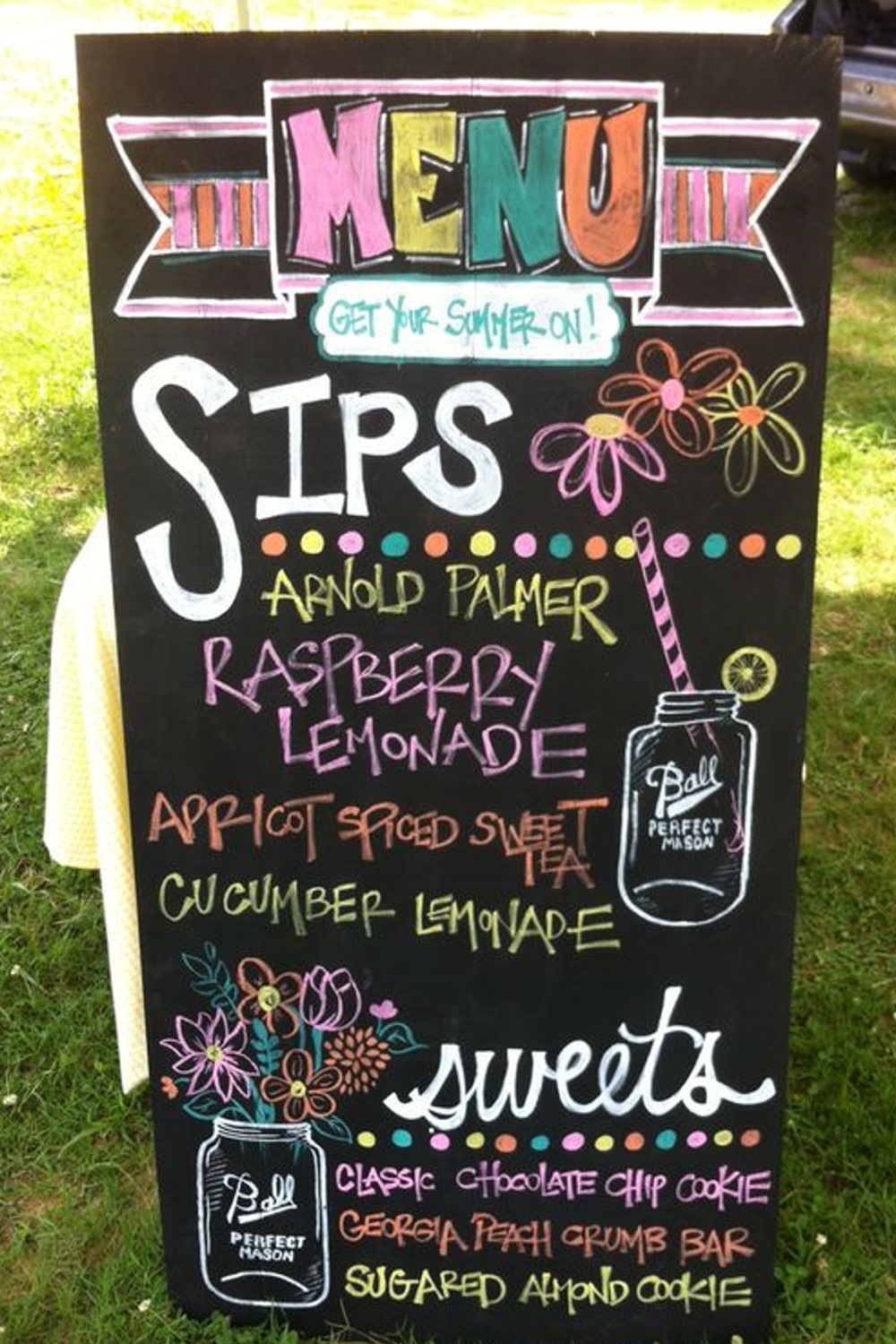 Chalkboard lemonade stand menu