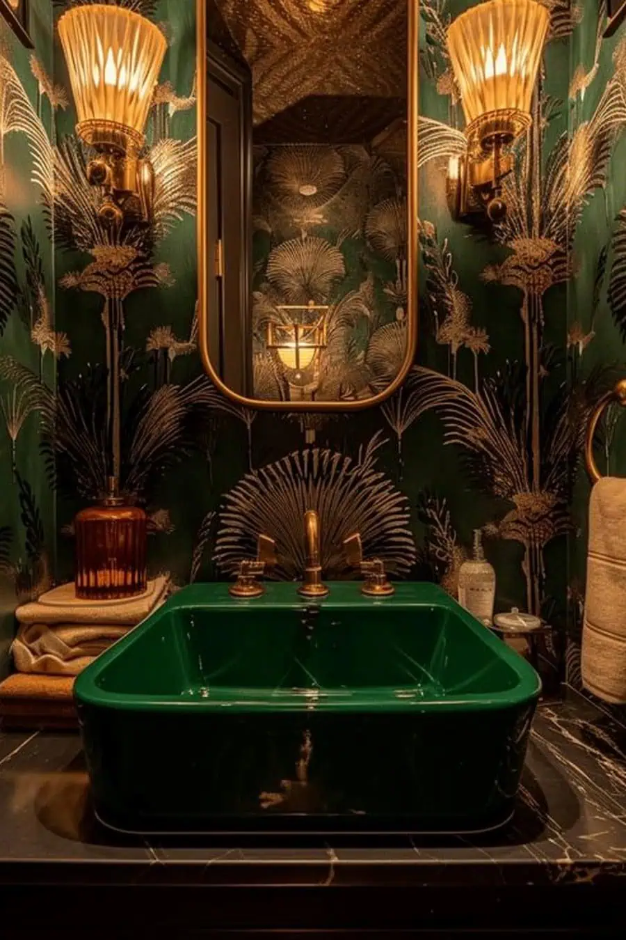 Art Deco Bathroom with Lightings 