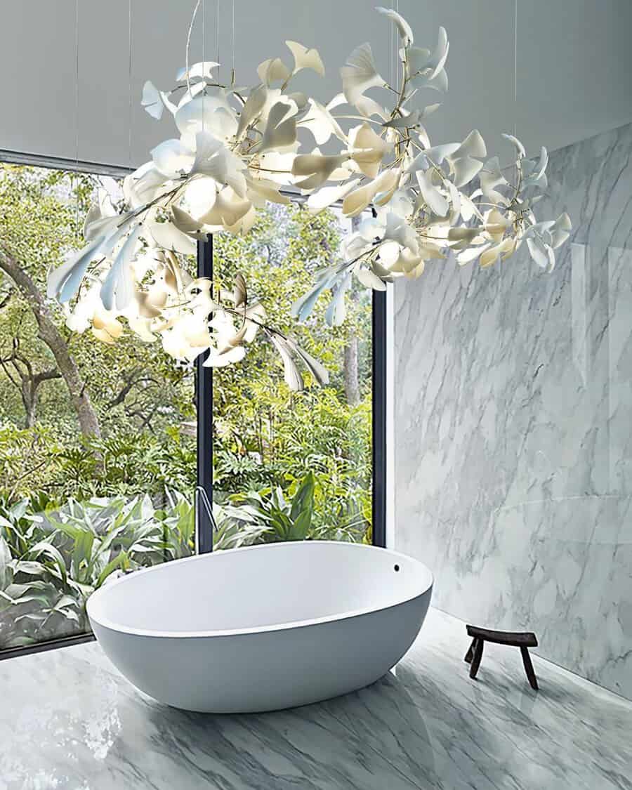 31 Breathtaking Bathroom Chandelier Ideas